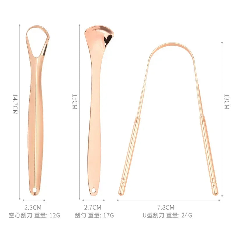 Premium 1pcs/3pcs Metal Tongue Scraper Cleaner for Adults & Kids Portable Stainless Steel Tongue Scrapers