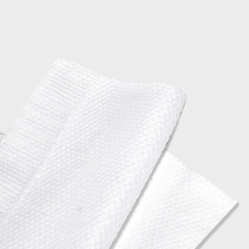 TECHOME Disposable Face Towels Bathroom Cotton Facial Tissue Makeup Remover Wipes Dry Wet Skincare Roll Paper - 1Bag