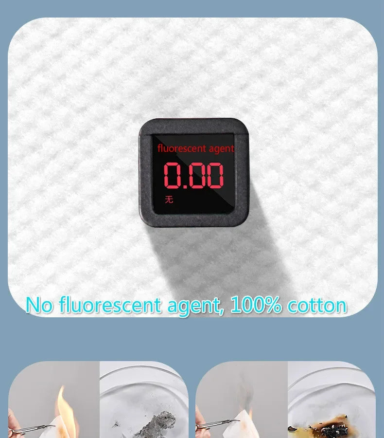 TECHOME Disposable Face Towels Bathroom Cotton Facial Tissue Makeup Remover Wipes Dry Wet Skincare Roll Paper - 1Bag
