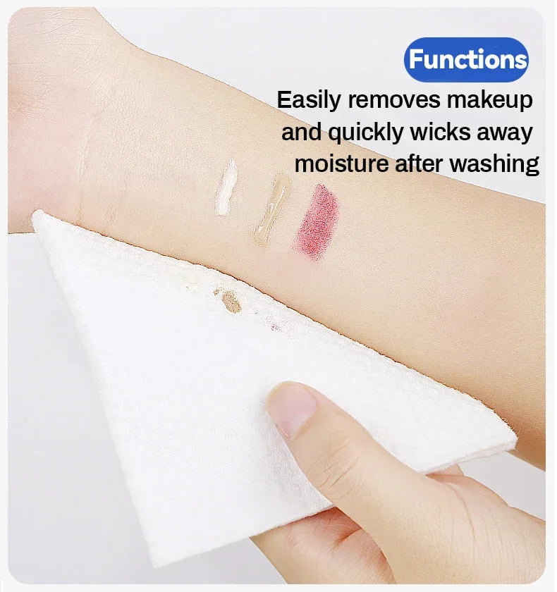 TECHOME Disposable Face Towels Bathroom Cotton Facial Tissue Makeup Remover Wipes Dry Wet Skincare Roll Paper - 1Bag