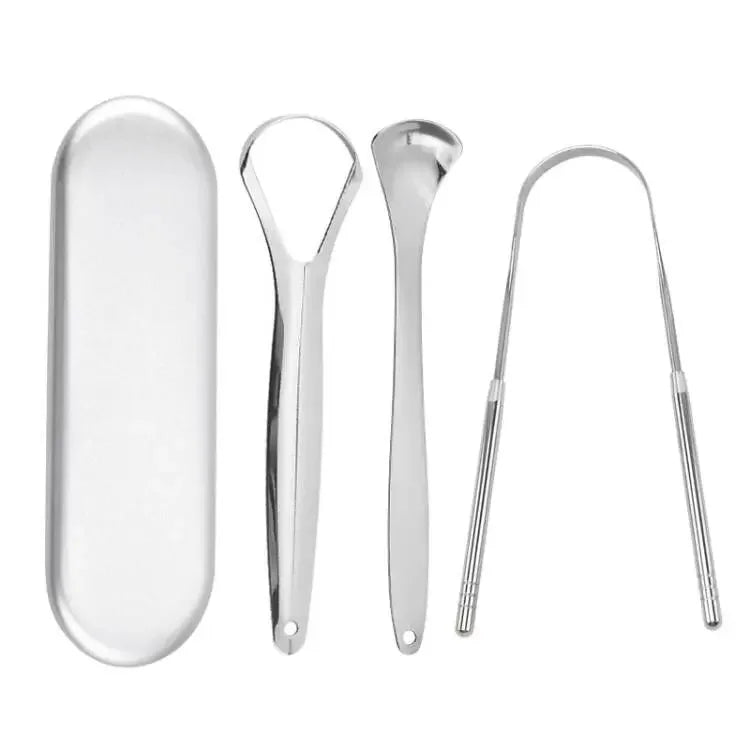 Premium 1pcs/3pcs Metal Tongue Scraper Cleaner for Adults & Kids Portable Stainless Steel Tongue Scrapers