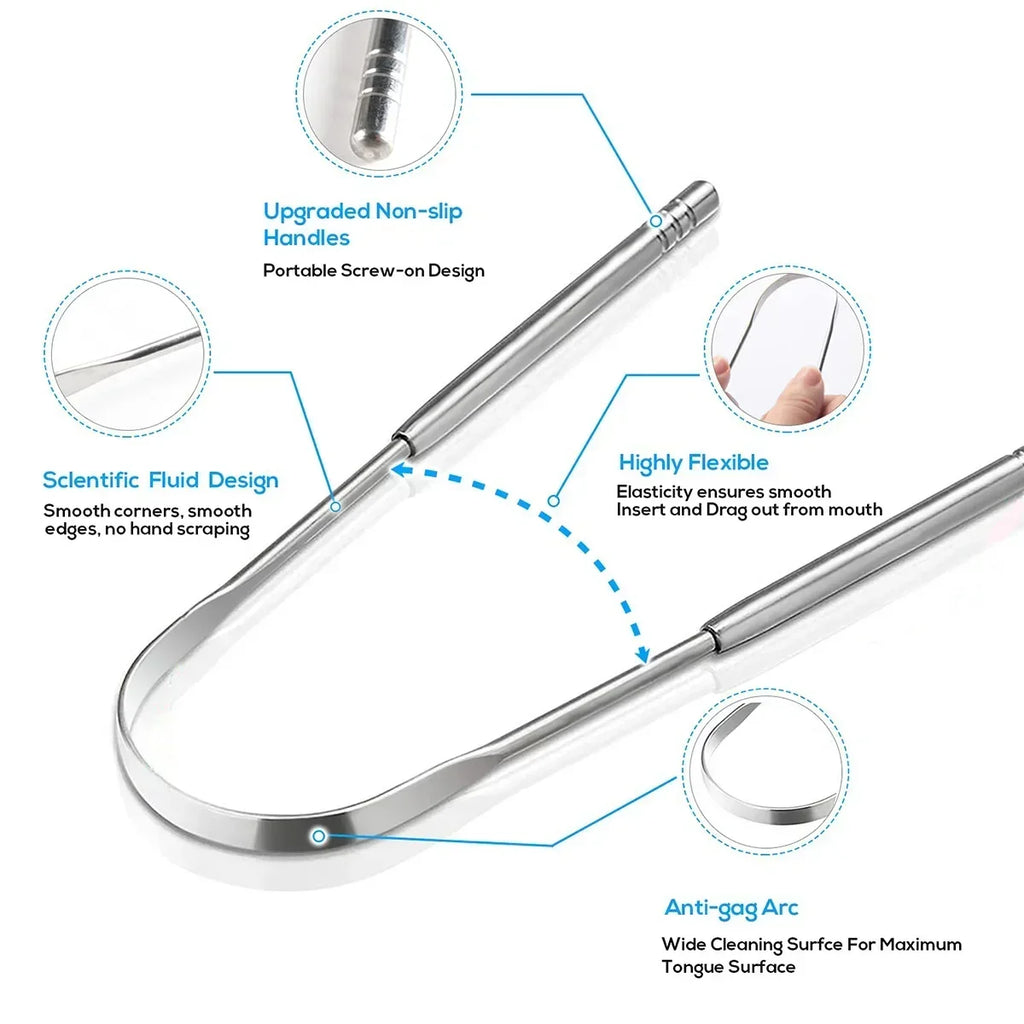 Premium 1pcs/3pcs Metal Tongue Scraper Cleaner for Adults & Kids Portable Stainless Steel Tongue Scrapers