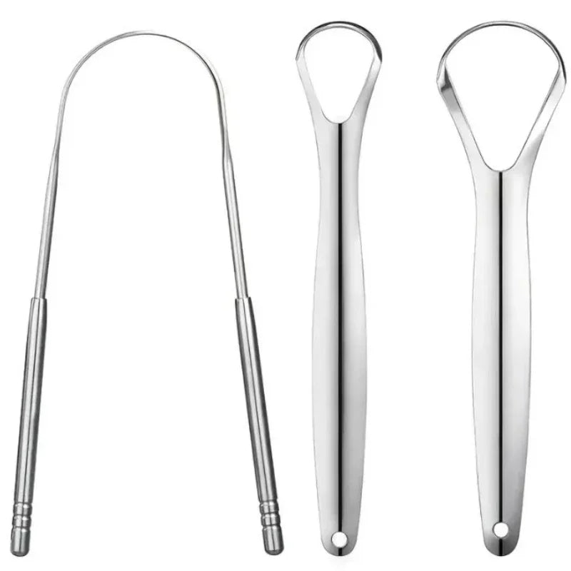 Premium 1pcs/3pcs Metal Tongue Scraper Cleaner for Adults & Kids Portable Stainless Steel Tongue Scrapers