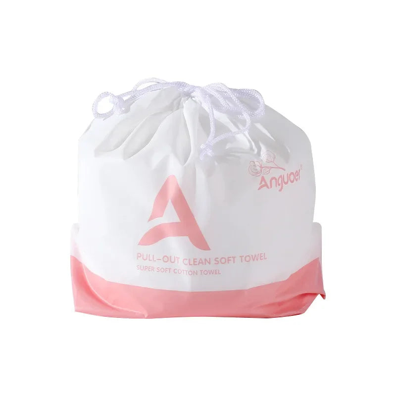 TECHOME Disposable Face Towels Bathroom Cotton Facial Tissue Makeup Remover Wipes Dry Wet Skincare Roll Paper - 1Bag