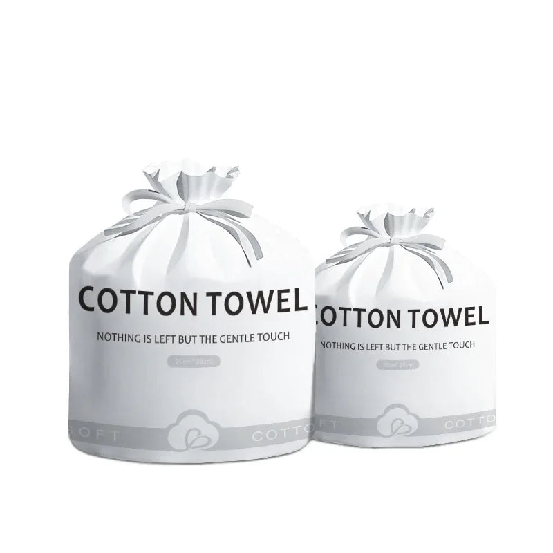 TECHOME Disposable Face Towels Bathroom Cotton Facial Tissue Makeup Remover Wipes Dry Wet Skincare Roll Paper - 1Bag