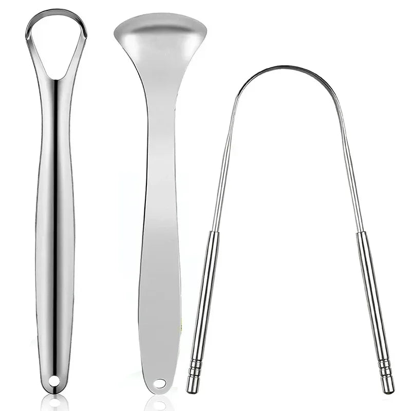 Premium 1pcs/3pcs Metal Tongue Scraper Cleaner for Adults & Kids Portable Stainless Steel Tongue Scrapers