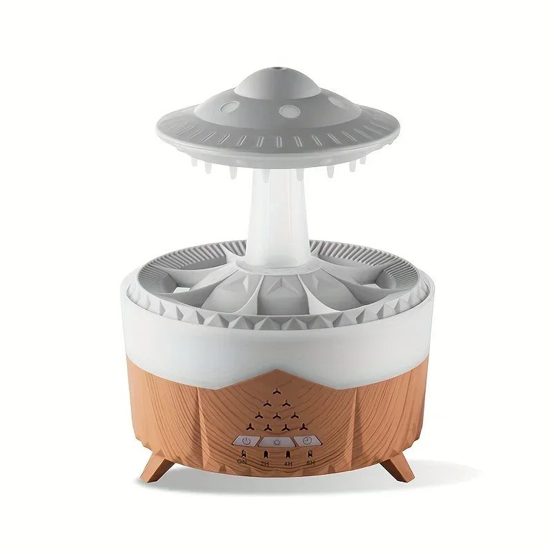 Raindrop Air Humidifier, Mushroom Aromatherapy Diffuser, Ultrasonic Cool Mist Humidifier with Night Light for Bedroom