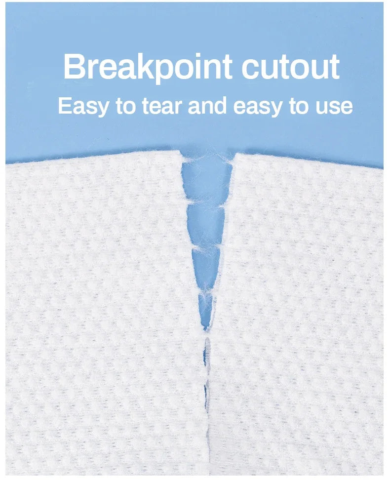TECHOME Disposable Face Towels Bathroom Cotton Facial Tissue Makeup Remover Wipes Dry Wet Skincare Roll Paper - 1Bag