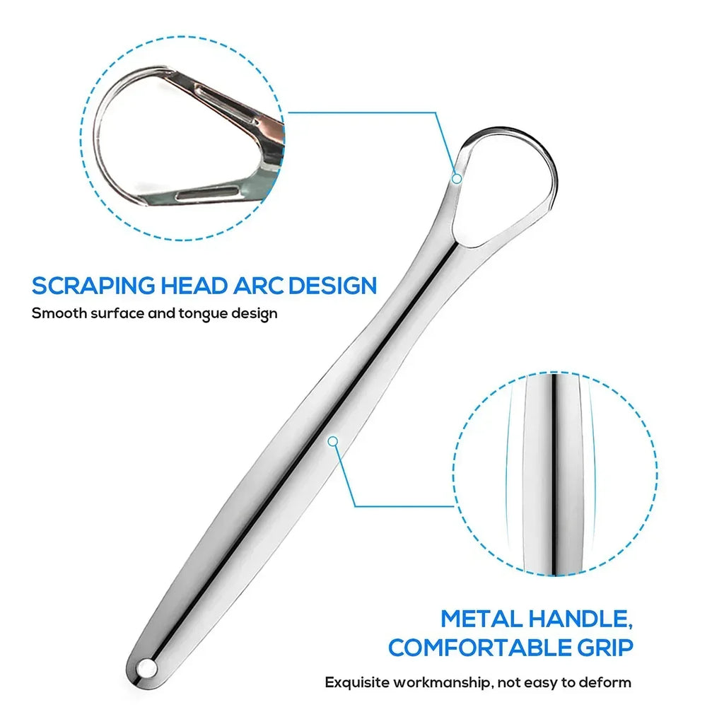 Premium 1pcs/3pcs Metal Tongue Scraper Cleaner for Adults & Kids Portable Stainless Steel Tongue Scrapers