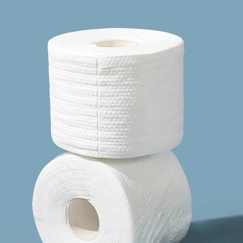 TECHOME Disposable Face Towels Bathroom Cotton Facial Tissue Makeup Remover Wipes Dry Wet Skincare Roll Paper - 1Bag