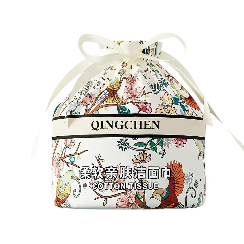 TECHOME Disposable Face Towels Bathroom Cotton Facial Tissue Makeup Remover Wipes Dry Wet Skincare Roll Paper - 1Bag