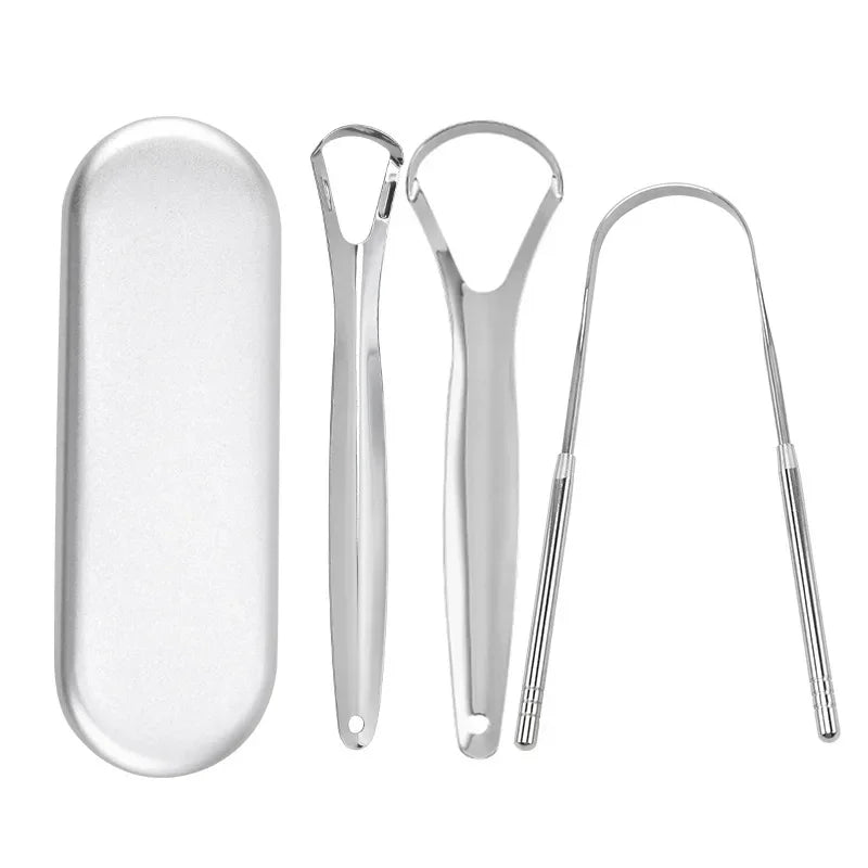 Premium 1pcs/3pcs Metal Tongue Scraper Cleaner for Adults & Kids Portable Stainless Steel Tongue Scrapers